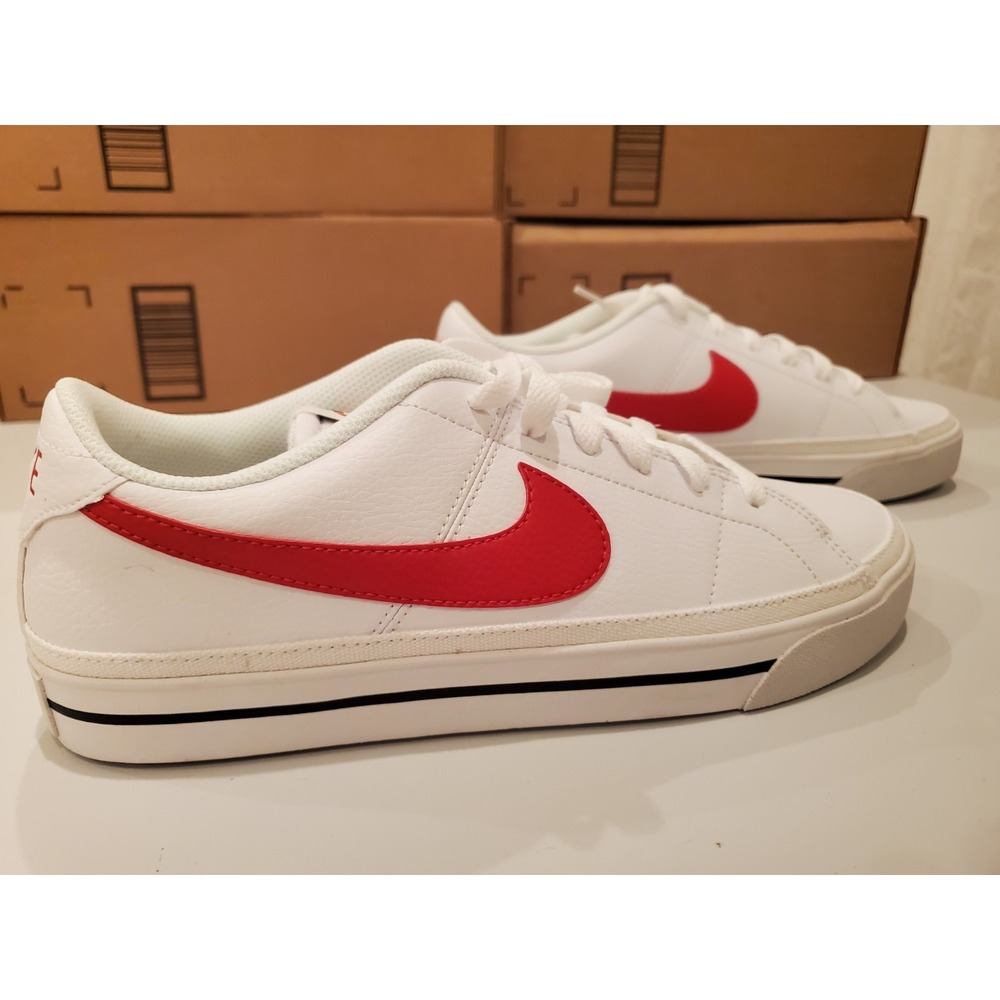 Nike Court Legacy White University Red Sneakers DH3162-102 Mens 9